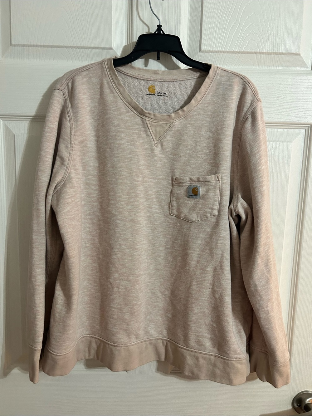 Carhartt Light Cream Long-Sleeve Crewneck with Pocket